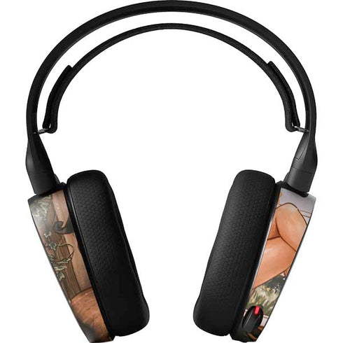 Cozy Autumn Library Witch with Cat and Coffee by Ivy Dolamore SteelSeries Arctis 3 Skin